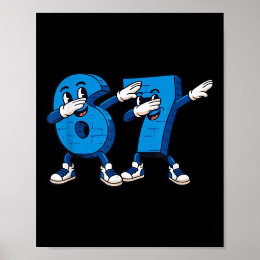 Six Seven Dabbing Cool Meme 67 Funny Dab Number  Poster (Voorkant)