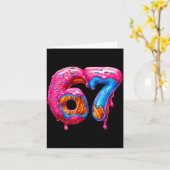 Six Seven Donut Ice Cream Drip Cool Meme Funny 67  Kaart (Gele Bloem)