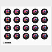 Six Seven Donut Ice Cream Drip Cool Meme Funny 67 Ronde Sticker (Vel)