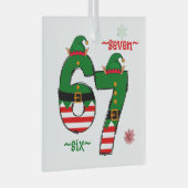 Six Seven Dressed In Elf Suits Christmas Glas Ornament (Voorkant Rechts)