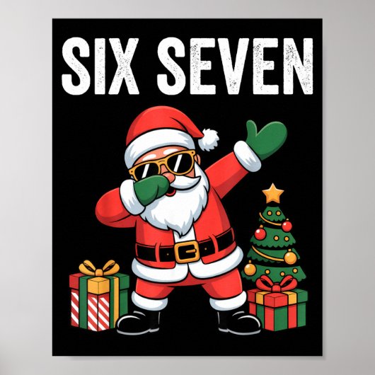 Six Seven Funny Santa Christmas 67 Meme  Poster (Voorkant)