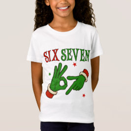 Six Seven Grinch Hand OK Sign Trendy Christmas  T-shirt