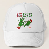 Six Seven Grinch Hand OK Sign Trendy Christmas Trucker Pet (Voorkant)