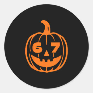 Six Seven Halloween kostuum voor leraren studenten Ronde Sticker