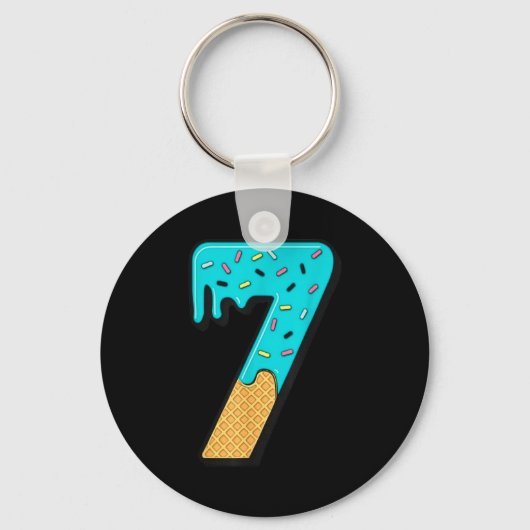Six Seven Ice Cream 67 Leuke Mason Meme Eenvoudige Sleutelhanger (Voorkant)