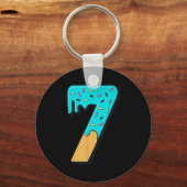 Six Seven Ice Cream 67 Leuke Mason Meme Eenvoudige Sleutelhanger (Voorkant)