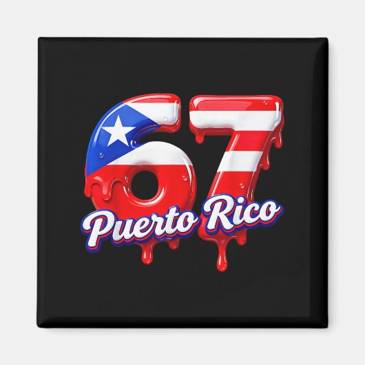 Six Seven Ice Cream Drip 6 7 Kids Meme 67 Puerto R Magneet (Voorkant)