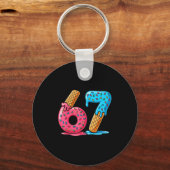 Six Seven Ice Cream Drip Cool Meme 67 Funny Number Sleutelhanger (Voorkant)