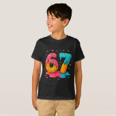 Six Seven Ice Cream Drip Cool Meme 67 Funny Number T-shirt (Voorkant volledig)