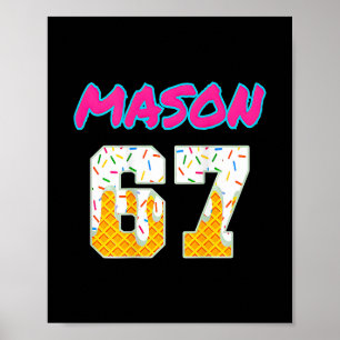 Six Seven Ijs 67 Grappige Gen Alpha Metselaar Meme Poster