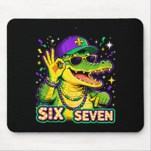 Six Seven Mardi Gras Gator Grappig 67 Meme Citaat Muismat