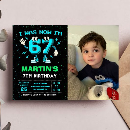 Six Seven Meme 6 7 Birthday Photo Invitation