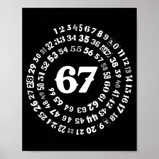 Six Seven Meme 6-7 Impression de nombres en spiral (Devant)
