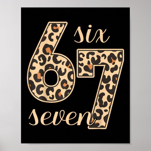 Six Seven Meme 6-7 Numéro Impression Léopard Gen Z (Devant)