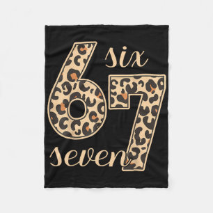 Six Seven Meme 6-7 Nummer Luipaardprint Gen Z Gen Fleece Deken