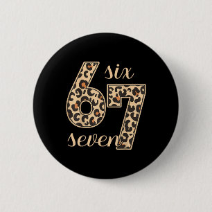 Six Seven Meme 6-7 Nummer Luipaardprint Gen Z Gen  Ronde Button 5,7 Cm