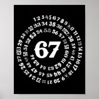Six Seven Meme 6-7 Spiraal Nummers Print Gen Z Gen