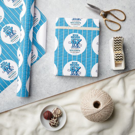 Six Seven Meme 7th Birthday | Funny Trendy Cadeaupapier (Crafts)