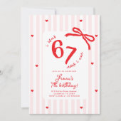 Six Seven Meme 7th Kids Birthday Handdrawn bow Kaart (Voorkant)