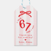 Six Seven Meme Coquette Birthday Thank you Cadeaulabel (Voorkant)