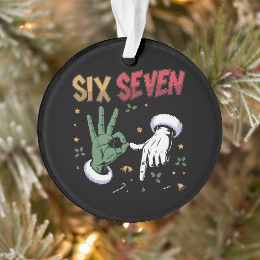Six Seven Meme Drôle Moyen Type Noël Viral 6 7  (Arbre)