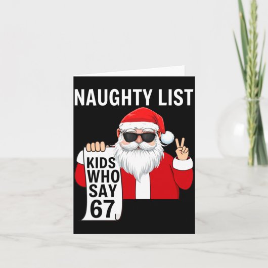 Six Seven Meme Funny Christmas Naughty List Kids W Kaart (Voorkant)