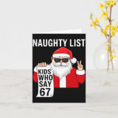 Six Seven Meme Funny Christmas Naughty List Kids W Kaart (Gele Bloem)