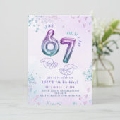 Six Seven Meme Glitter Kids 7th Birthday Kaart (Staand voorkant)