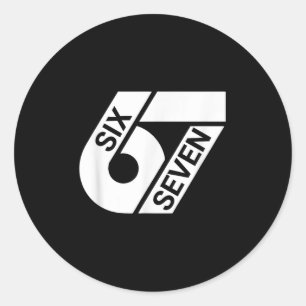 Six Seven Meme Grappig Ronde Sticker