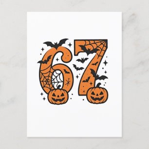 Six Seven Meme Halloween 67 Mason Spooky Feestdagenkaart