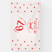 Six Seven Meme Pink Red Coquette 7th Birthday Spandoek (Verticaal)