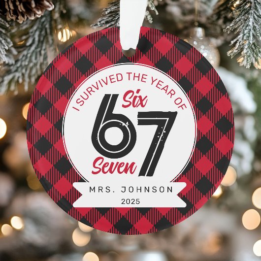Six Seven Mème Professeur Carreaux de Noël