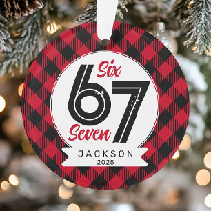Six Seven Meme Rouge et Noir à Carreaux de Noël