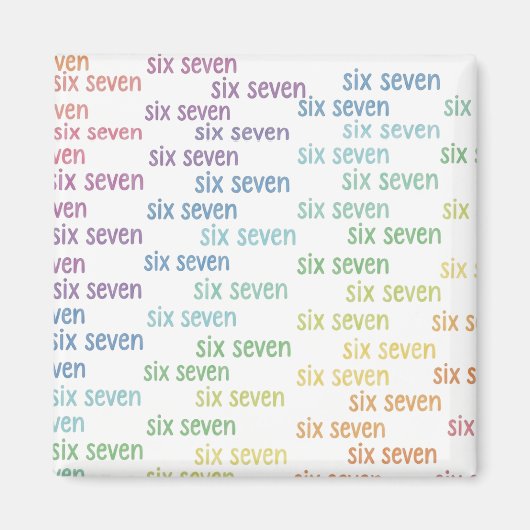 Six Seven Multicolor Brain Rot Magnet Magneet (Voorkant)