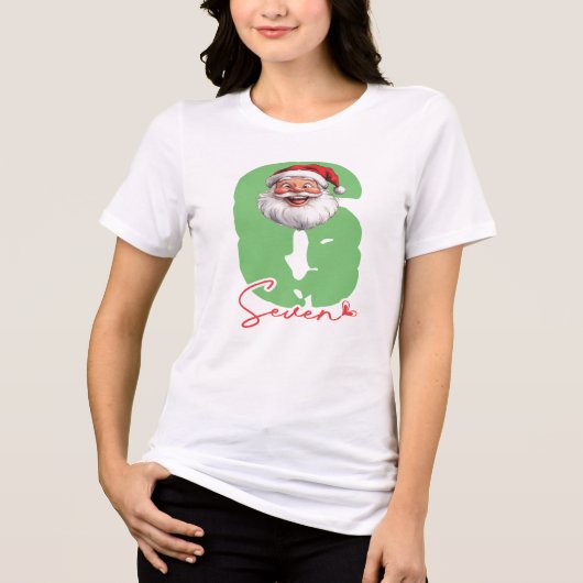 Six Seven Santa, Funny Matching Tri-Blend Shirt (Voorkant)