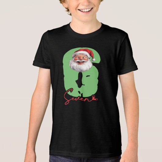 Six Seven Santa, Funny Matching Tri-Blend Shirt (Voorkant)