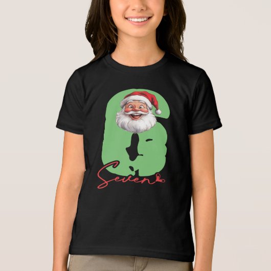 Six Seven Santa, Funny Matching Tri-Blend Shirt (Voorkant)