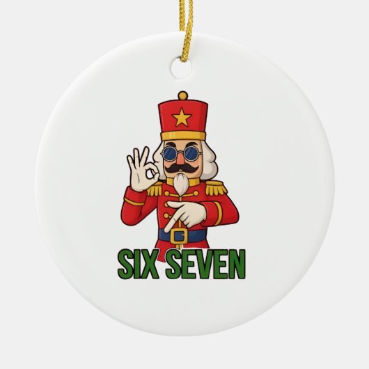 Six Seven Snowman Christmas Nutcracker 6 7 Xmas Keramisch Ornament (Voorkant)
