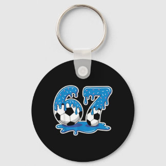 Six Seven Soccer Ice Cream Drip Funny Design Sleutelhanger