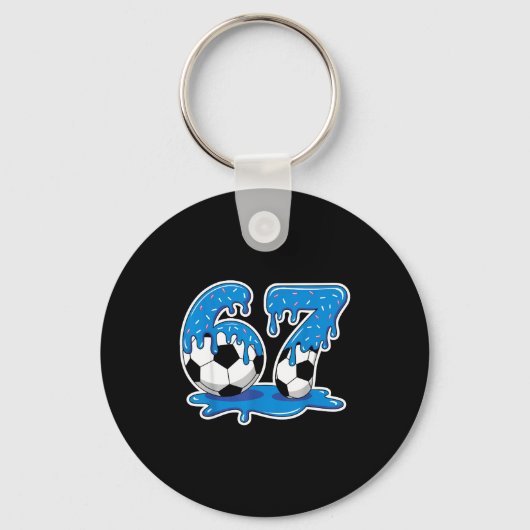 Six Seven Soccer Ice Cream Drip Funny Design  Sleutelhanger (Voorkant)