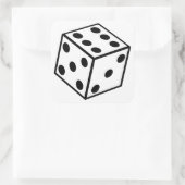 Six Sided Dice Vierkante Sticker (Tas)