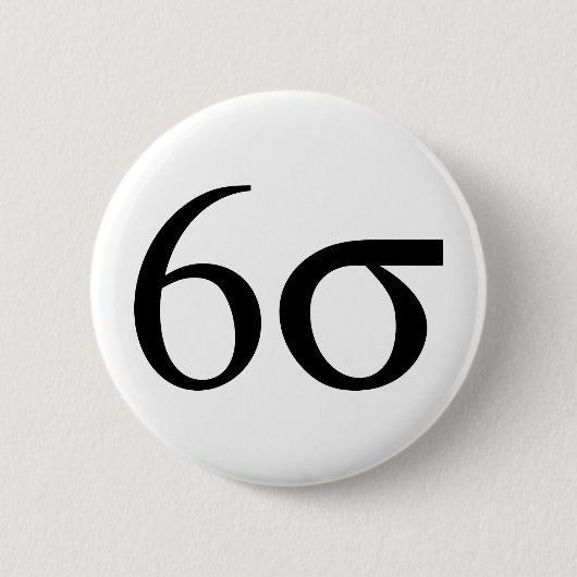 Six Sigma (Lean Six Sigma) Ronde Button 5,7 Cm (Voorkant)