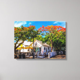 Six Toed Cat Cafe Canvas Afdruk