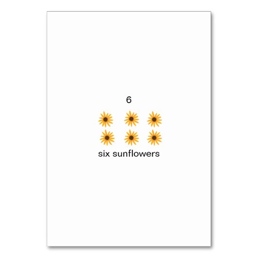 Six tournesols, cartes à éclair personnalisées (Dos)
