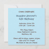 Sixième anniversaire : Garçon : Invitation (Dos)
