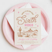 Sixième Rodéo Invitation Anniversaire de la fille