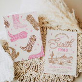 Sixième Rodéo Invitation Anniversaire de la fille