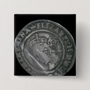 Sixpence Vierkante Button 5,1 Cm