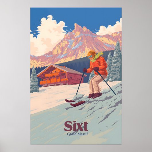 Sixt Skigebied Reisposter Poster (Voorkant)
