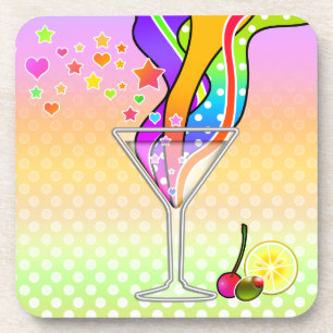 SIXTEITEN POP ART STYLE MARTINI BIER ONDERZETTER